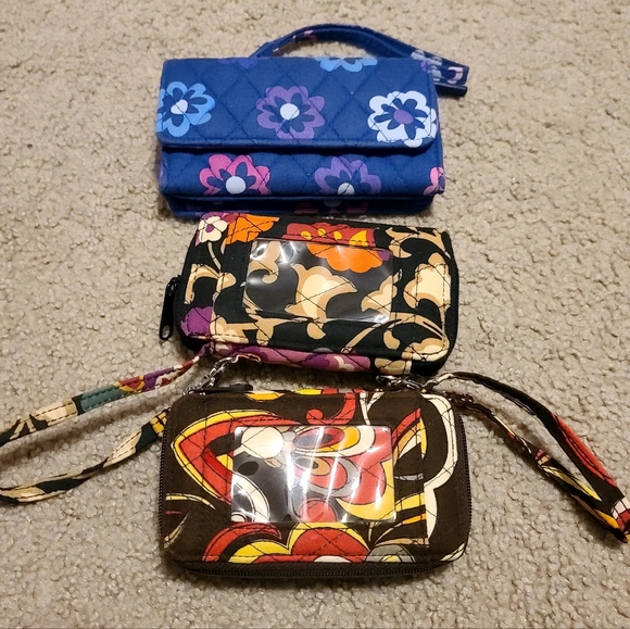 3 Vera Bradley Floral and Abstract Patterned Wristlets Wallets - Picture 2 of 4